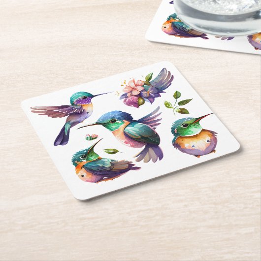 Mooie en stutvogels voor vogelovervallen op kartonnen onderzetters (Schuin)