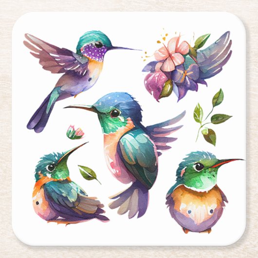 Mooie en stutvogels voor vogelovervallen op kartonnen onderzetters (Voorkant)