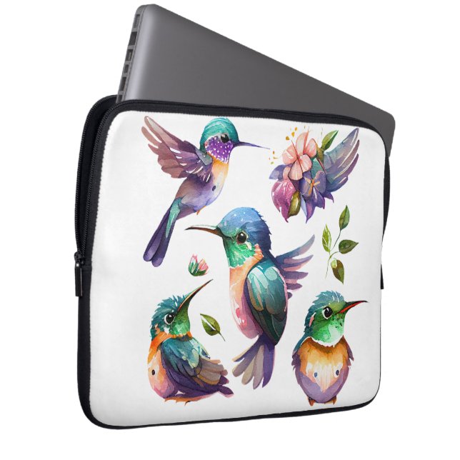 Mooie en stutvogels voor vogelovervallen op laptop sleeve (Voorkant Rechts)