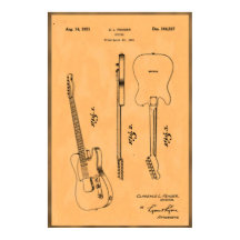 Mooie en unieke elektrische gitaar octrooiprint