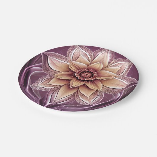 Mooie en verbluffende moderne Fantasy Lotus Flower Papieren Bordje (Gekanteld)