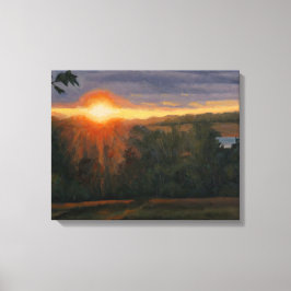 Mooie en vreedzame zonsondergang scène canvas afdruk