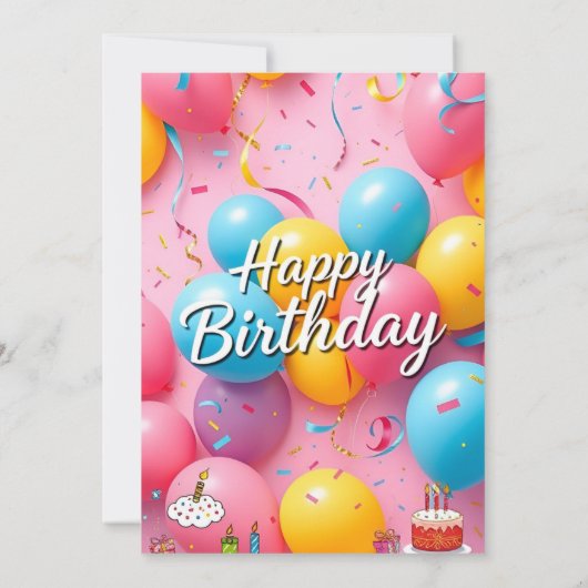 Mooie en vrolijke verjaardagswensen! kaart (Achterkant)