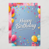 Mooie en vrolijke verjaardagswensen! kaart (Voorkant / Achterkant)