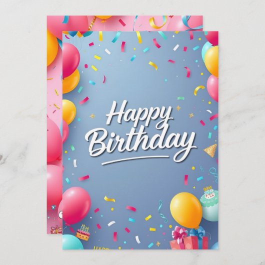 Mooie en vrolijke verjaardagswensen! kaart (Voorkant / Achterkant)