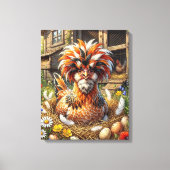 Mooie en Whimsical Poolse Kippenren Canvas Afdruk (Voorkant)
