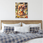 Mooie en Whimsical Poolse Kippenren Canvas Afdruk (Insitu (Slaapkamer))