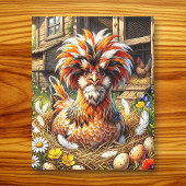 Mooie en Whimsical Poolse Kippenren Canvas Afdruk