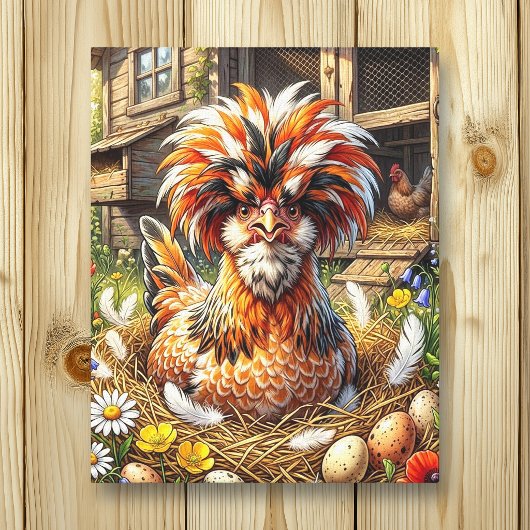 Mooie en Whimsical Poolse Kippenren Canvas Afdruk