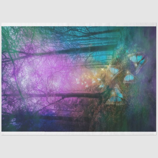 Mooie Enchanted Forest Butterflies Decoupage Tissuepapier (Voorkant)