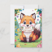 Mooie Enchanted Fox verjaardagskaart Kaart (Voorkant)