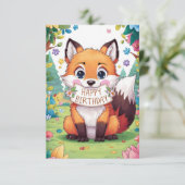 Mooie Enchanted Fox verjaardagskaart Kaart (Staand voorkant)