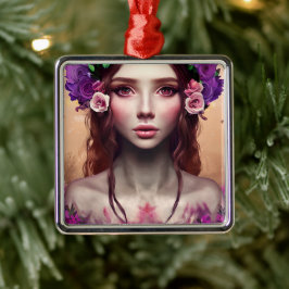 Mooie Enchantress Fantasy AI Art Metalen Ornament