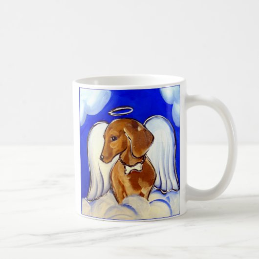 "Mooie Engel Dachshund Mokken" Koffiemok (Rechts)