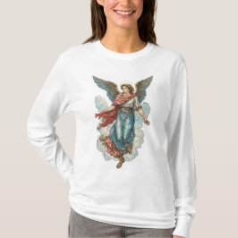 Mooie engel Dames christelijk shirt met lange mouw