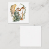 Mooie engel die harp speelt in waterverf notitiekaartje (Voorkant / Achterkant)