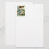 Mooie engel en gouden bel briefpapier (Voorkant / Achterkant)