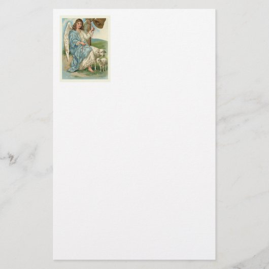 Mooie engel en gouden bel briefpapier (Voorkant)