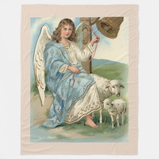 Mooie engel en gouden bel fleece deken (Voorkant)