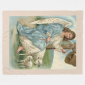 Mooie engel en gouden bel fleece deken (Voorkant (Horizontaal))