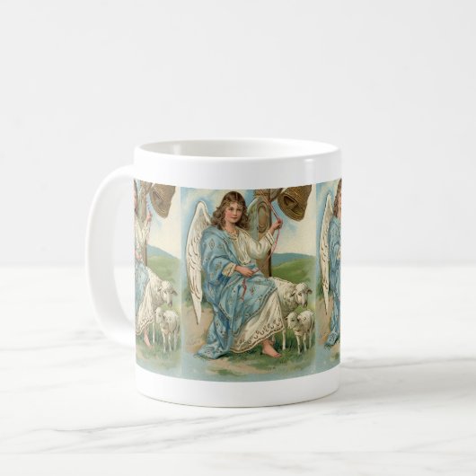 Mooie engel en gouden bel koffiemok (Voorkant links)