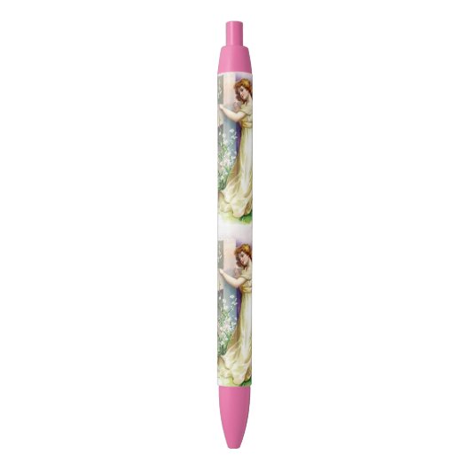 Mooie engel en kruis zwarte inkt pen (Voorkant Verticaal)