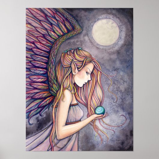 Mooie Engel Fee Waterverf Poster Print (Voorkant)
