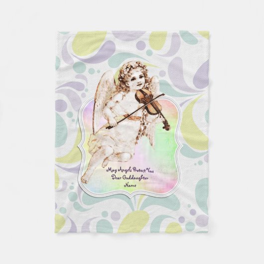 Mooie Engel Goddochter Gifts Gepersonaliseerd Fleece Deken (Voorkant)