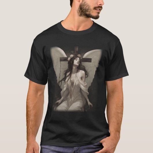 Mooie Engel Gothic Esthetisch Hemels Angelisch T-shirt (Voorkant)