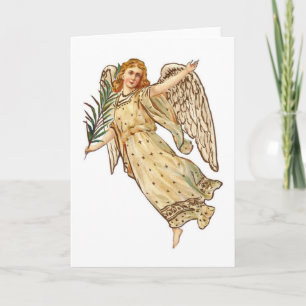 Mooie engel in beige feestdagen kaart