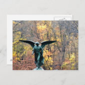 Mooie engel in de herfst-   houtlandkaart briefkaart (Voorkant / Achterkant)