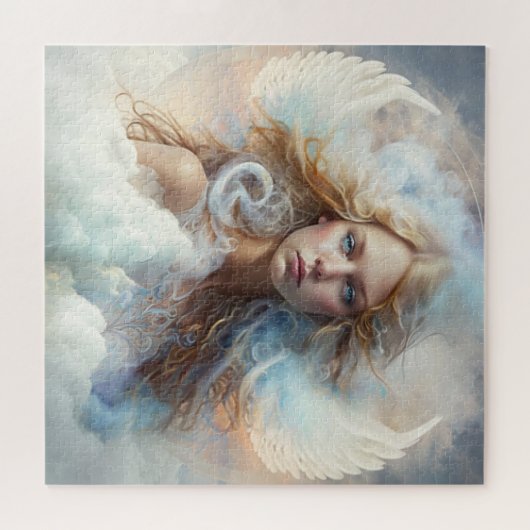 Mooie engel in de lucht legpuzzel (Horizontaal)