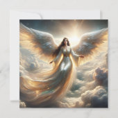 Mooie engel in de wolken kaart (Voorkant)