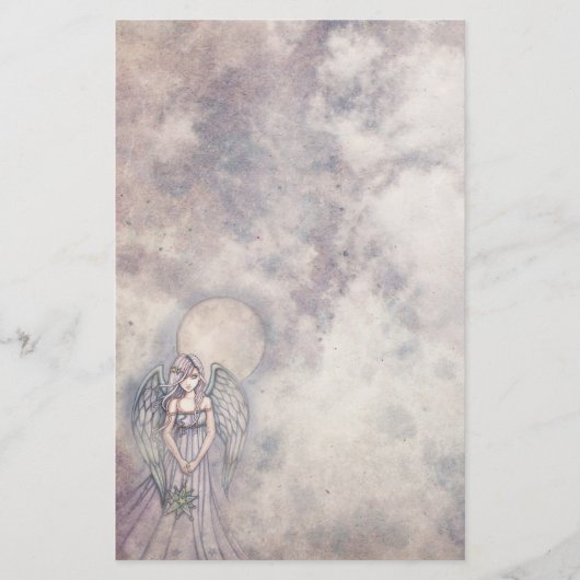 Mooie engel in wolken briefpapier (Voorkant)