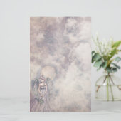 Mooie engel in wolken briefpapier (Staand voorkant)