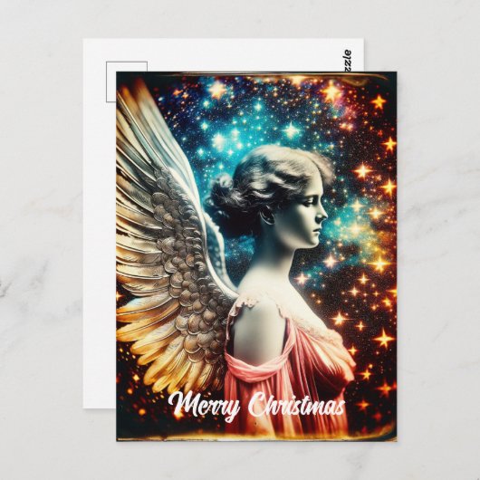 Mooie Engel Kerstmis Briefkaart (Voorkant / Achterkant)