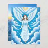 Mooie Engel Meisje Notitiekaartje (Voorkant / Achterkant)