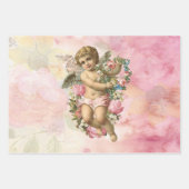 Mooie  engel met bloemen inpakpapier vel (Voorkant)