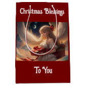 Mooie engel met Cadeaus cadeau tas Medium Cadeauzakje (Voorkant)