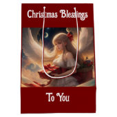 Mooie engel met Cadeaus cadeau tas Medium Cadeauzakje (Achterkant)