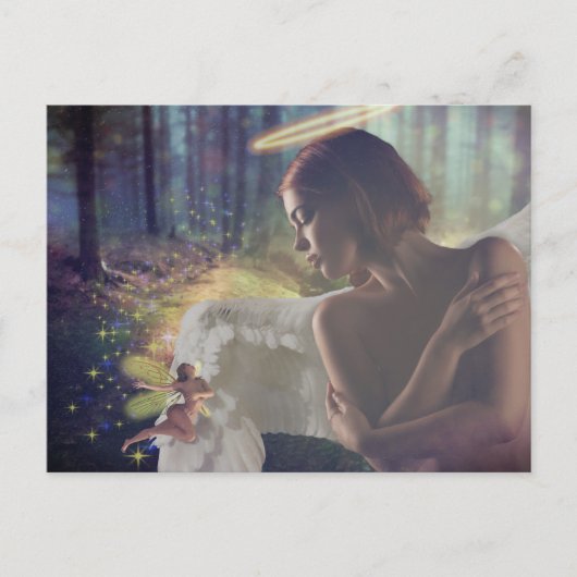 Mooie engel met Fairy Fantasy Art Briefkaart (Voorkant)