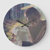 Mooie engel met Fairy Fantasy Art Grote Klok (Voorkant)