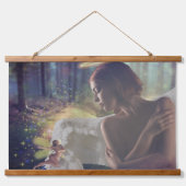 Mooie engel met Fairy Fantasy Art Hangend Wandkleed (Voorkant)