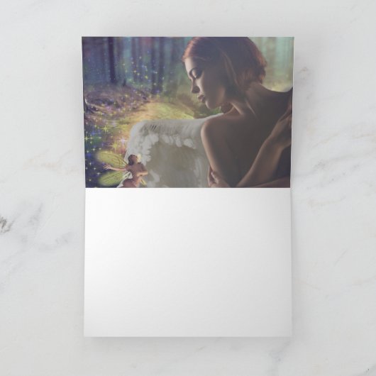 Mooie engel met Fairy Fantasy Art Kaart (Binnen)