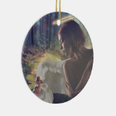 Mooie engel met Fairy Fantasy Art Keramisch Ornament (Rechts)