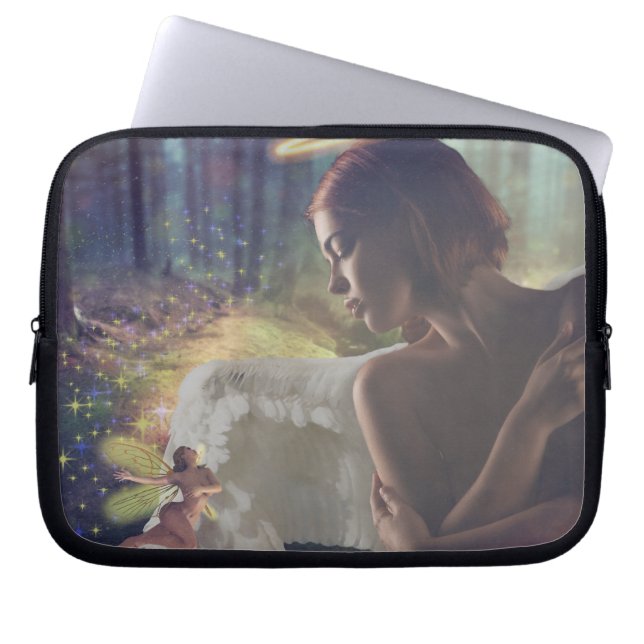 Mooie engel met Fairy Fantasy Art Laptop Sleeve (Voorkant)