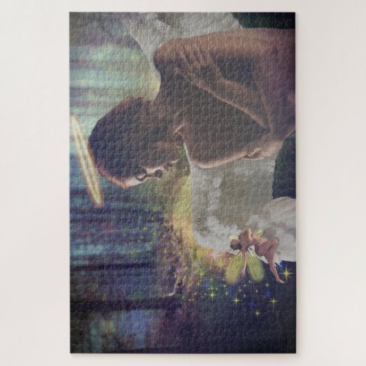 Mooie engel met Fairy Fantasy Art Legpuzzel (Verticaal)