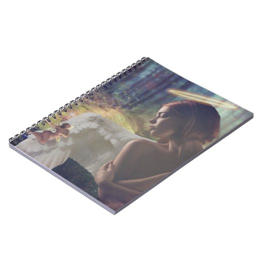 Mooie engel met Fairy Fantasy Art Notitieboek (Linkerzijde)