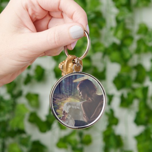 Mooie engel met Fairy Fantasy Art Sleutelhanger (Hand)