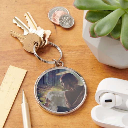 Mooie engel met Fairy Fantasy Art Sleutelhanger (Bureau)